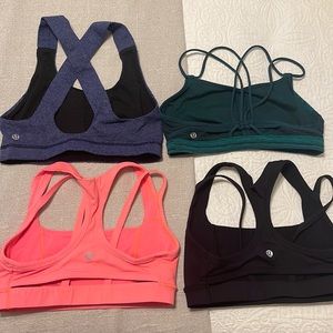 Lot of 4 lululemon sports bras